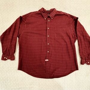 Dockers Men's Burgundy Plaid Button Down Shirt